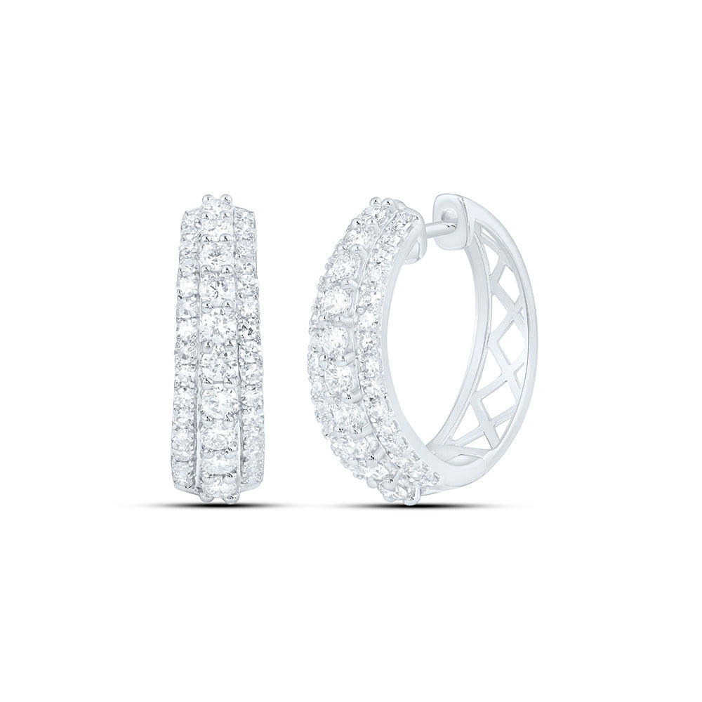 14K Yellow Or White Gold 2 Cttw Lab Grown Diamond Hoop Earring