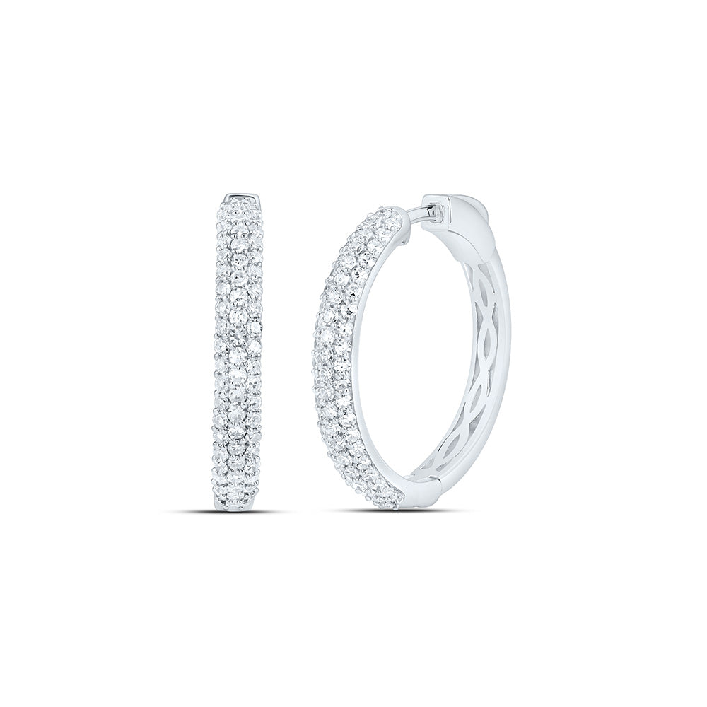 Sterling Silver 1 1/2 Cttw Lab Grown Diamond Hoop Earring