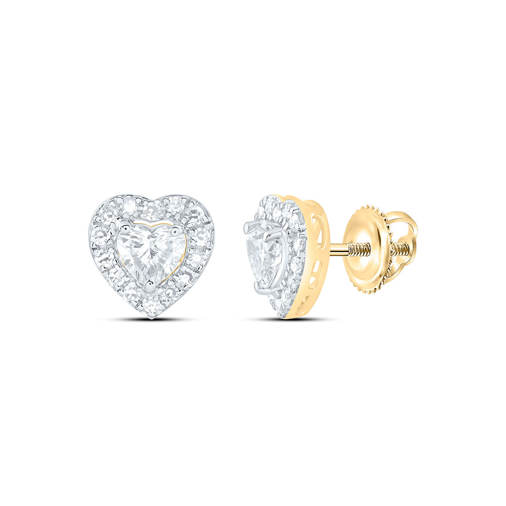 10K Yellow Or White Gold 3/4 Cttw Lab Grown Diamond Fashion Heart Earring