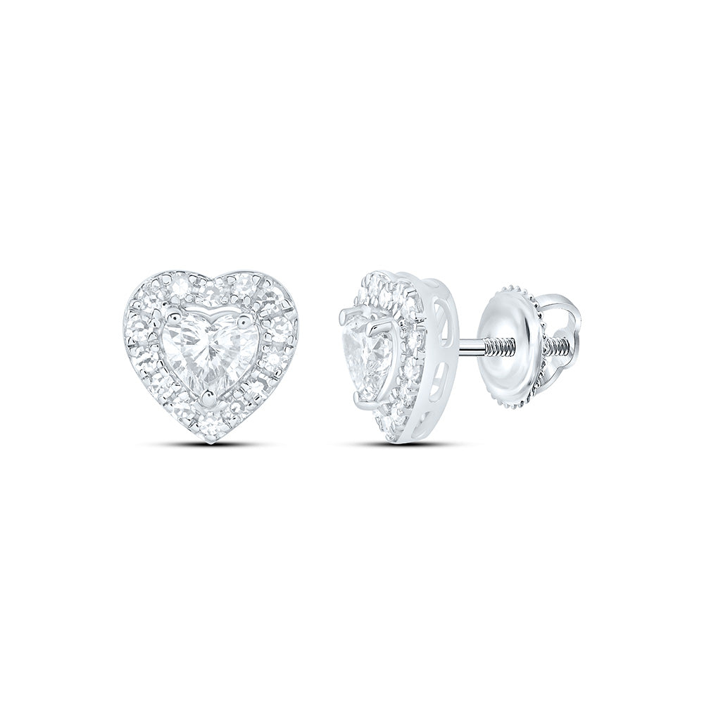 10K Yellow Or White Gold 3/4 Cttw Lab Grown Diamond Fashion Heart Earring