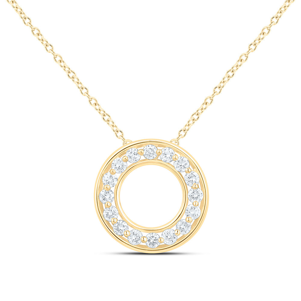 10K Yellow Or White Gold 3/8 Cttw Lab Grown Diamond Round Chain Necklace (18 Inch)
