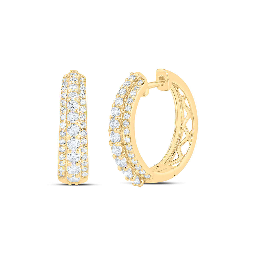 10K Yellow Or White Gold 1 Cttw Lab Grown Diamond Hoop Earring