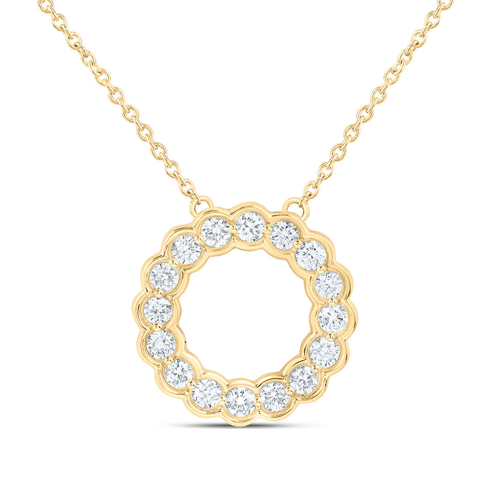 10K Yellow Or White Gold 3/8 Cttw Lab Grown Diamond Round Chain Necklace (18 Inch)