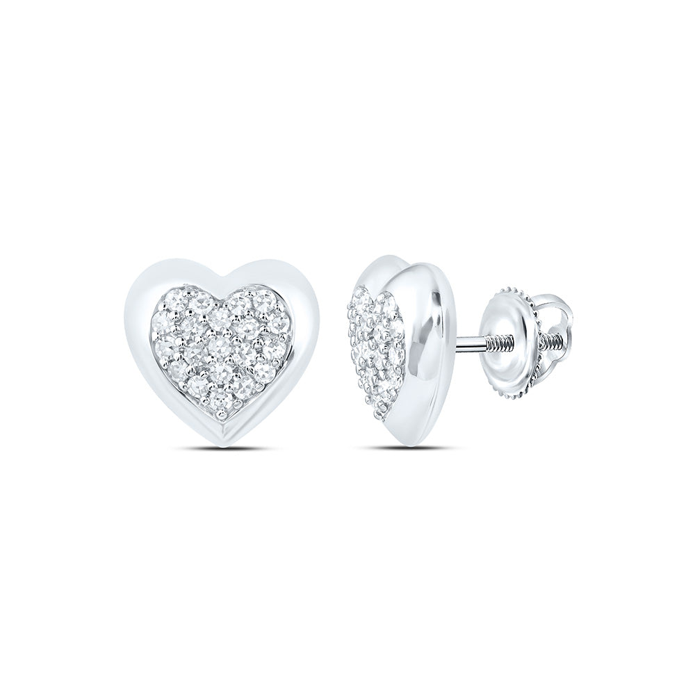 Sterling Silver 1/3 Cttw Lab Grown Diamond Heart Earring