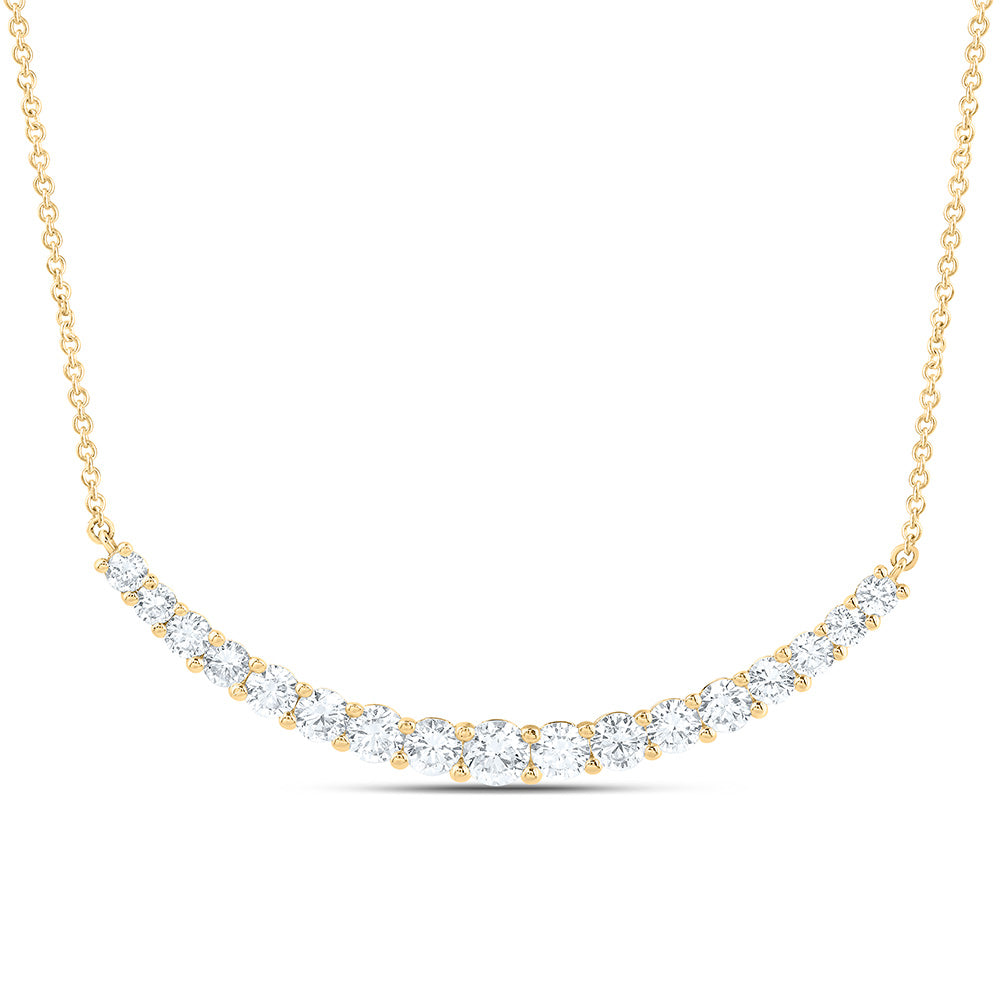 14K Yellow Or White Gold 1 1/2 Cttw Lab Grown Diamond Chain Necklace (18 Inch)