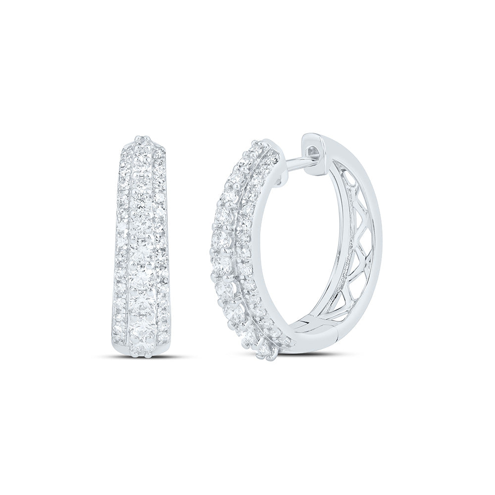 10K Yellow Or White Gold 1 Cttw Lab Grown Diamond Hoop Earring
