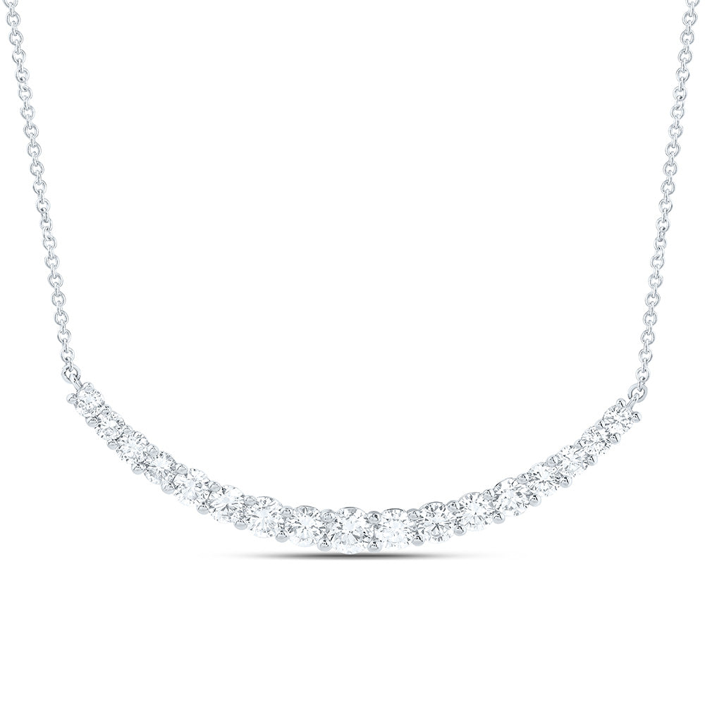 14K Yellow Or White Gold 1 1/2 Cttw Lab Grown Diamond Chain Necklace (18 Inch)