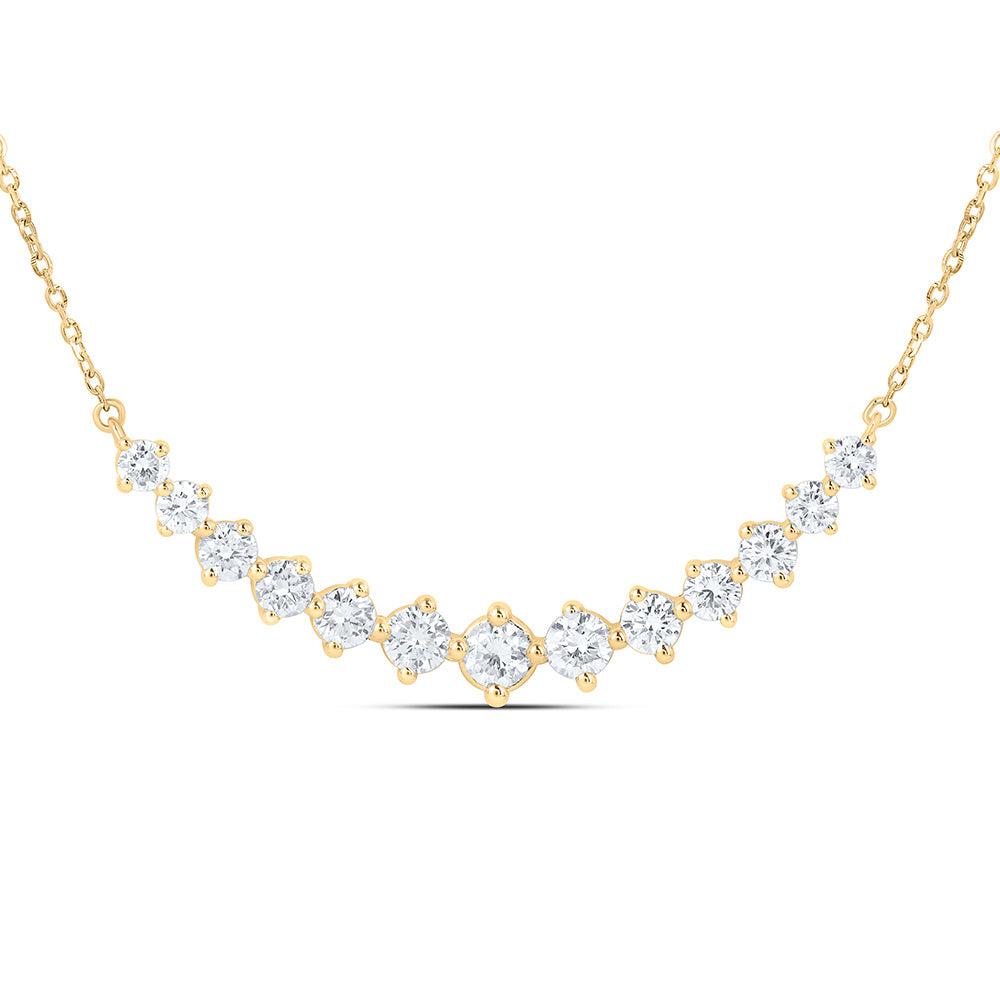 Sterling Silver 1 Cttw Lab Grown Diamond Chain Necklace (18 Inch)