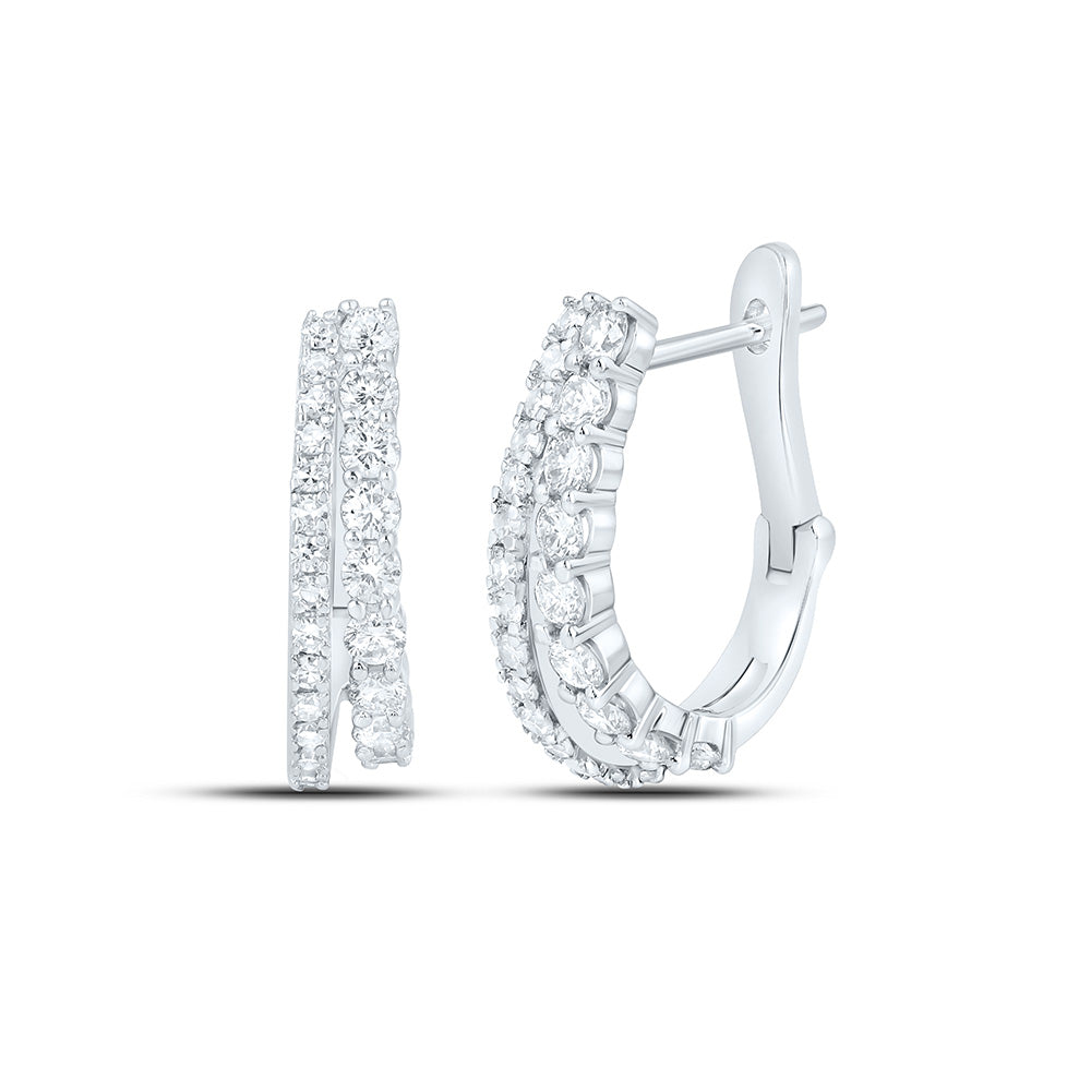 14K Yellow Or White Gold 1 Cttw Lab Grown Diamond Hoop Earring