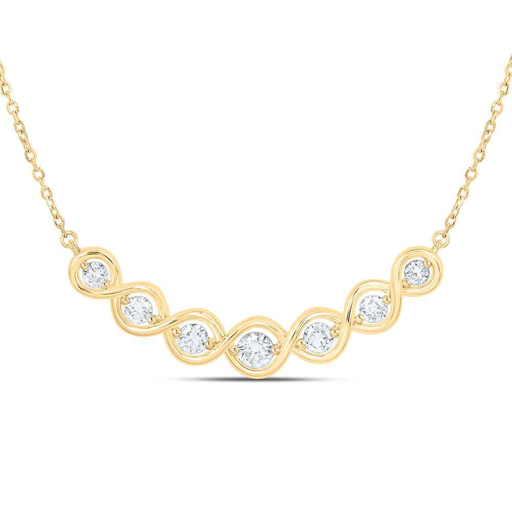Sterling Silver 1/2 Cttw Lab Grown Diamond Chain Necklace (18 Inch)