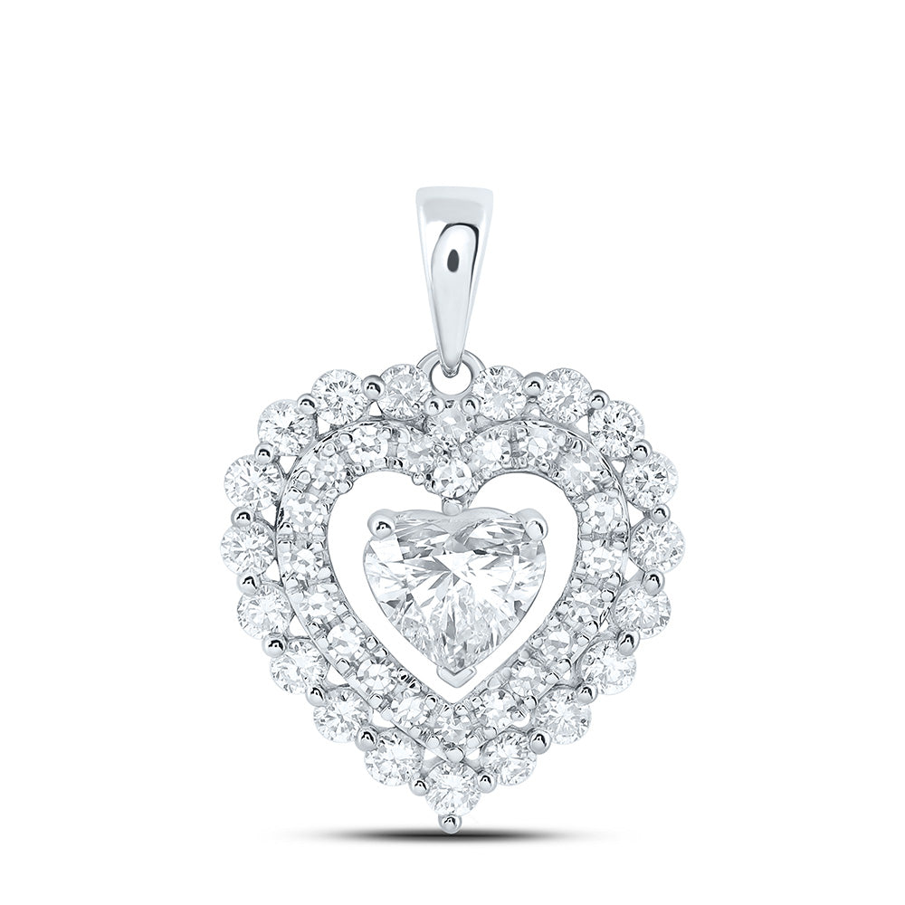 10K Yellow Or White Gold 1 Cttw Lab Grown Diamond Fashion Heart Pendant