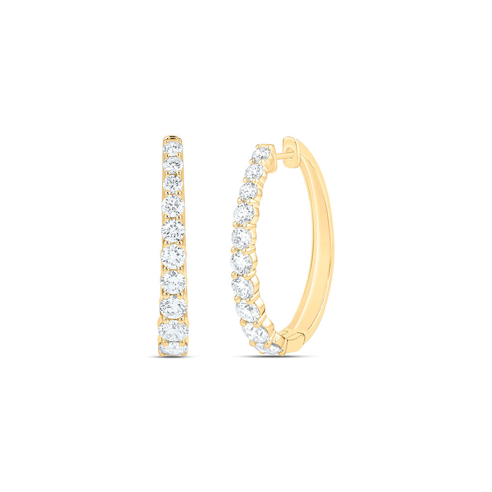 14K Yellow Or White Gold 3 Cttw Lab Grown Diamond Hoop Earring