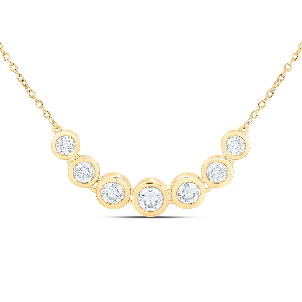 Sterling Silver 1 Cttw Lab Grown Diamond Chain Necklace (18 Inch)