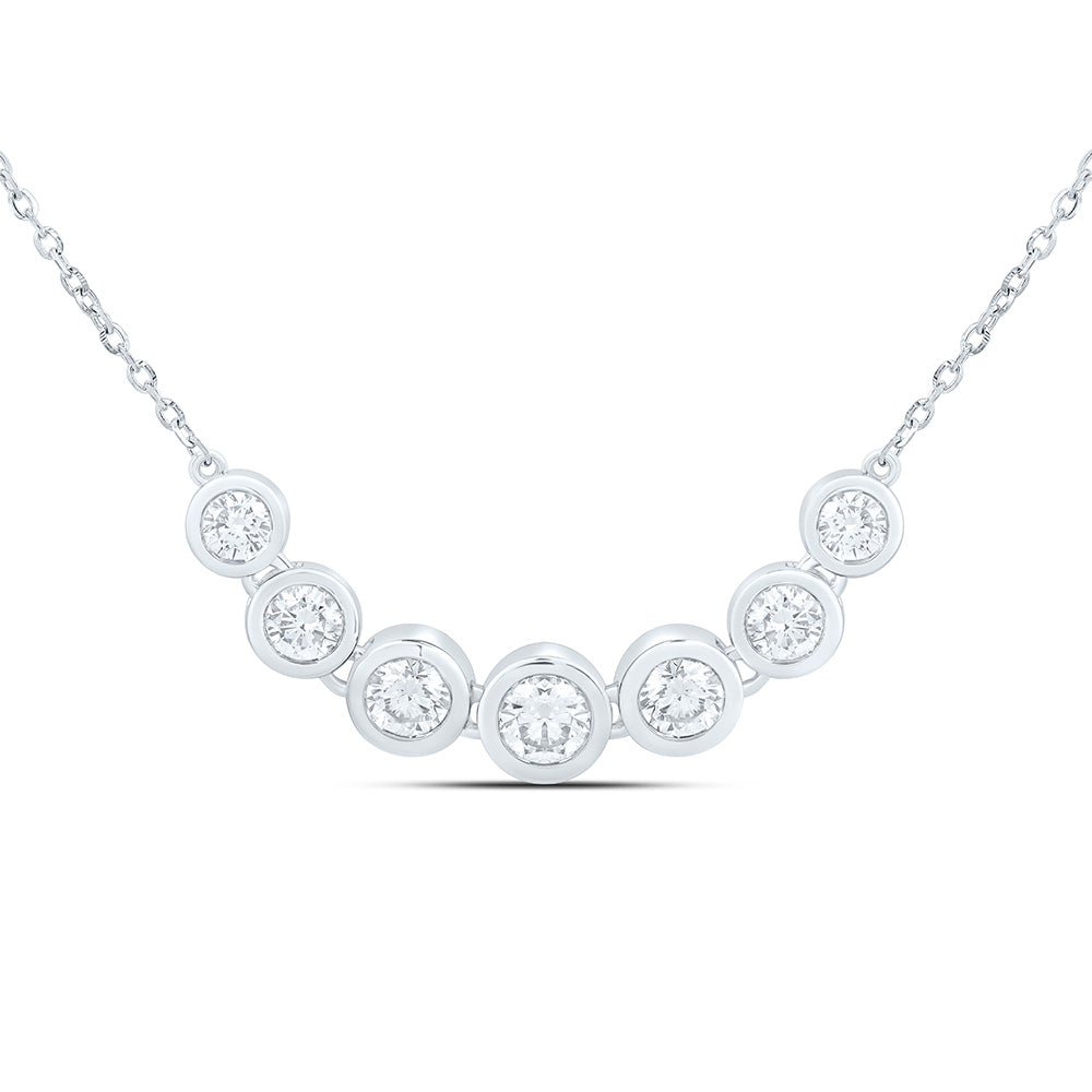 Sterling Silver 1 Cttw Lab Grown Diamond Chain Necklace (18 Inch)