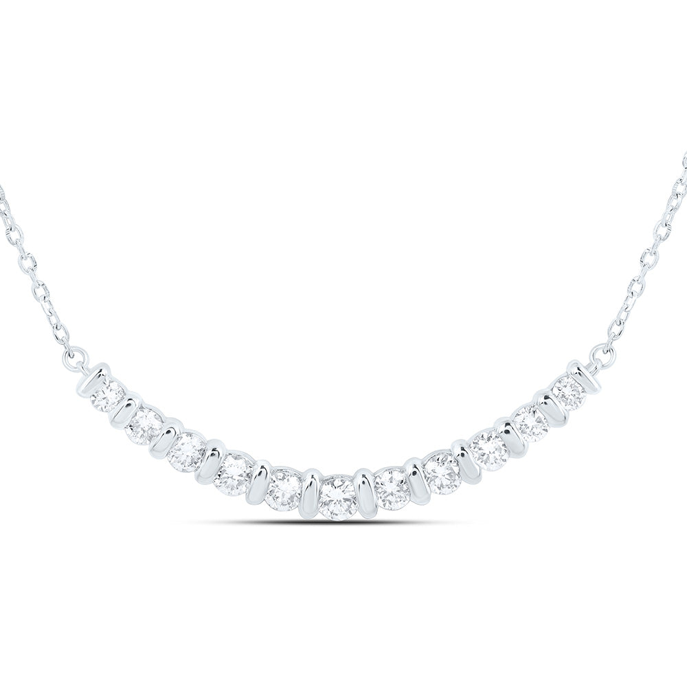 Sterling Silver 1/2 Cttw Lab Grown Diamond Chain Necklace (18 Inch)
