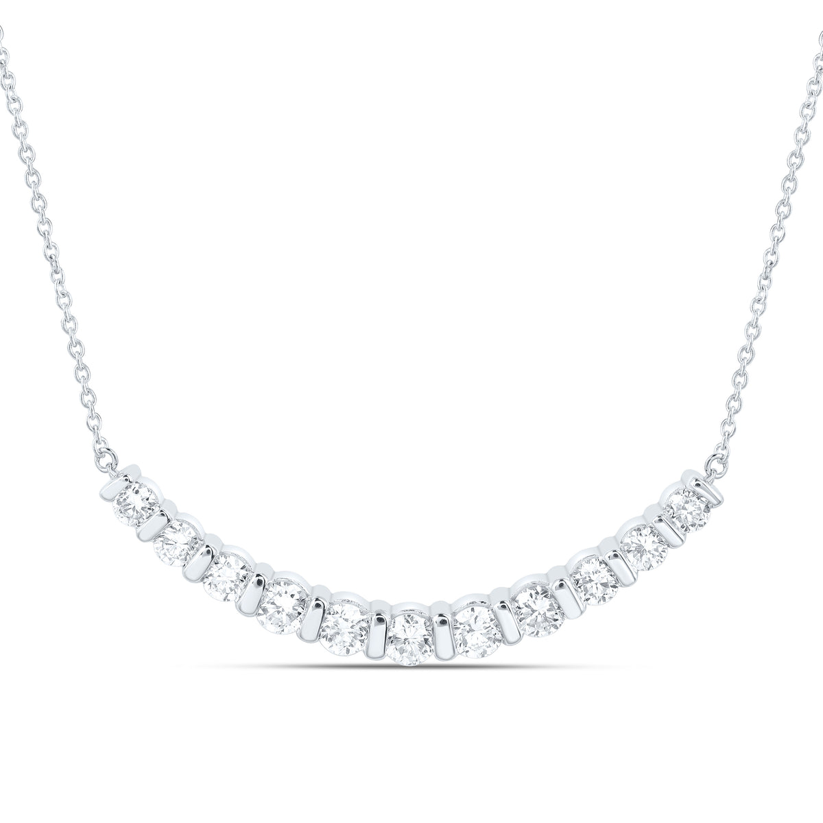 10K Yellow Or White Gold 1 Cttw Lab Grown Diamond Chain Necklace (18 Inch)