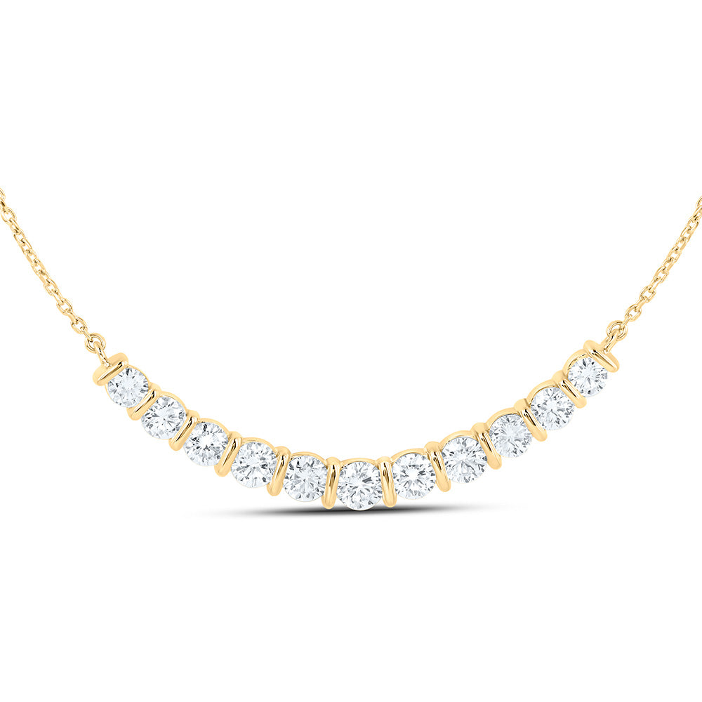 Sterling Silver 1 1/2 Cttw Lab Grown Diamond Chain Necklace (18 Inch)