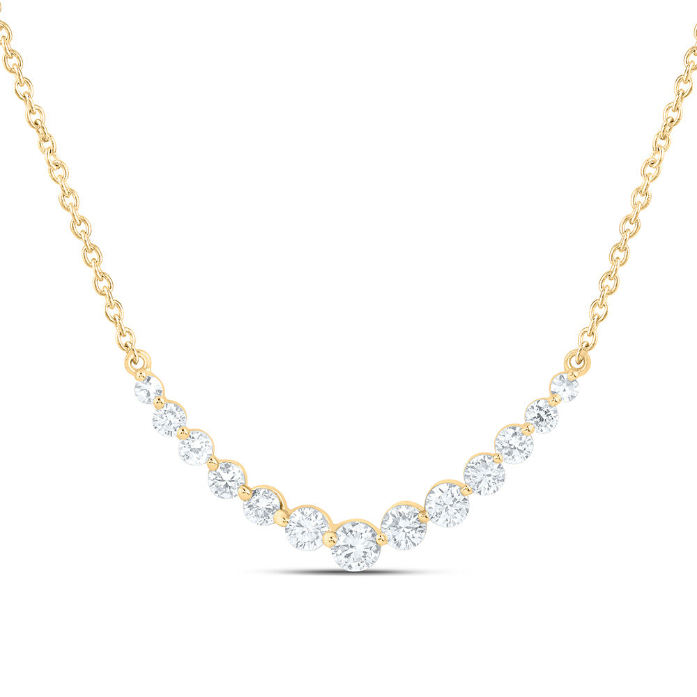 Sterling Silver 1/2 Cttw Lab Grown Diamond Chain Necklace (18 Inch)