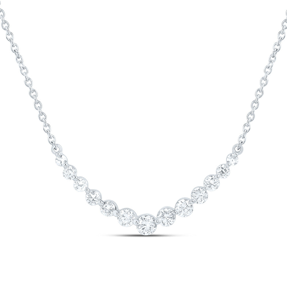 Sterling Silver 1/2 Cttw Lab Grown Diamond Chain Necklace (18 Inch)