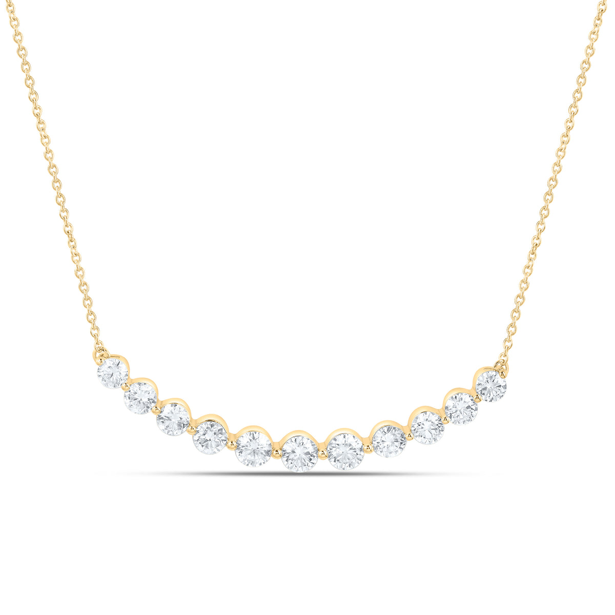10K Yellow Or White Gold 1 1/3 Cttw Lab Grown Diamond Chain Necklace (18 Inch)