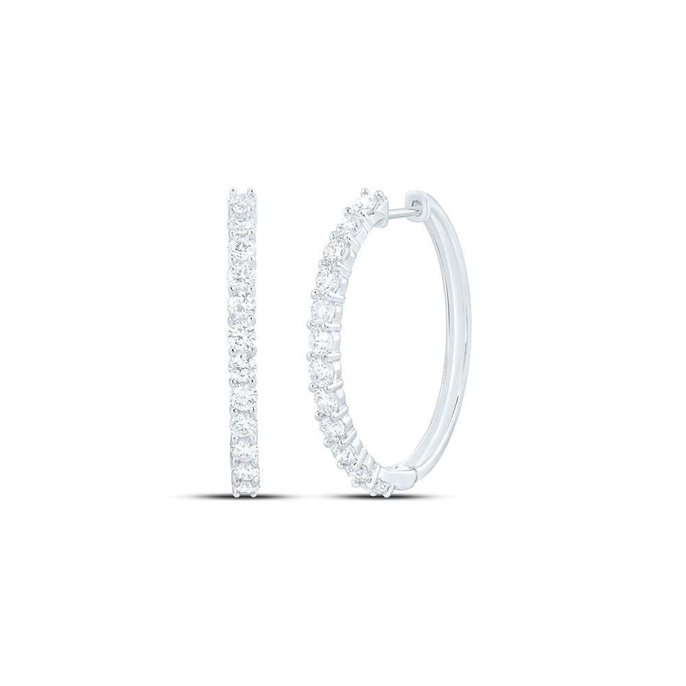 10K Yellow Or White Gold 2 Cttw Lab Grown Diamond Hoop Earring