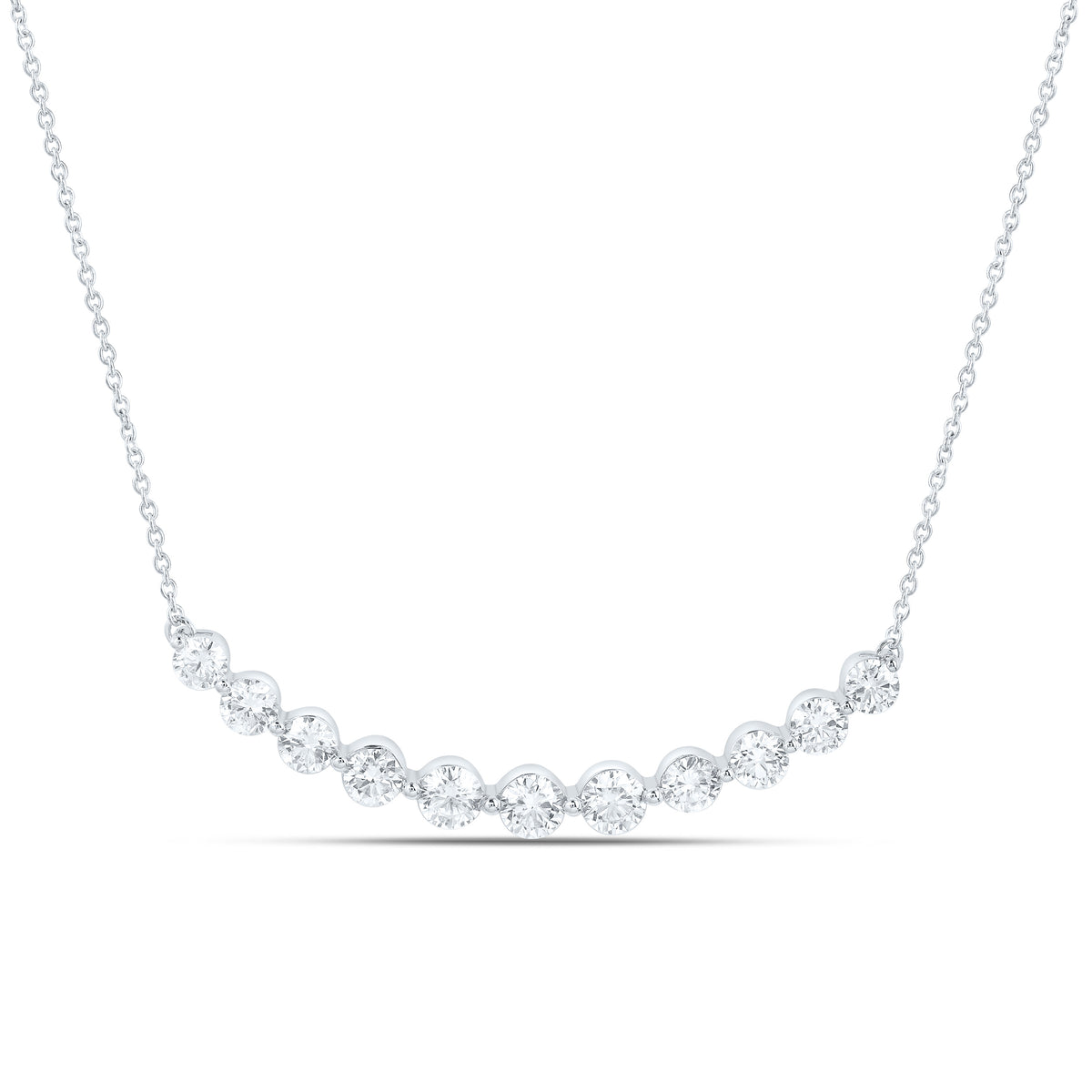 10K Yellow Or White Gold 1 1/3 Cttw Lab Grown Diamond Chain Necklace (18 Inch)