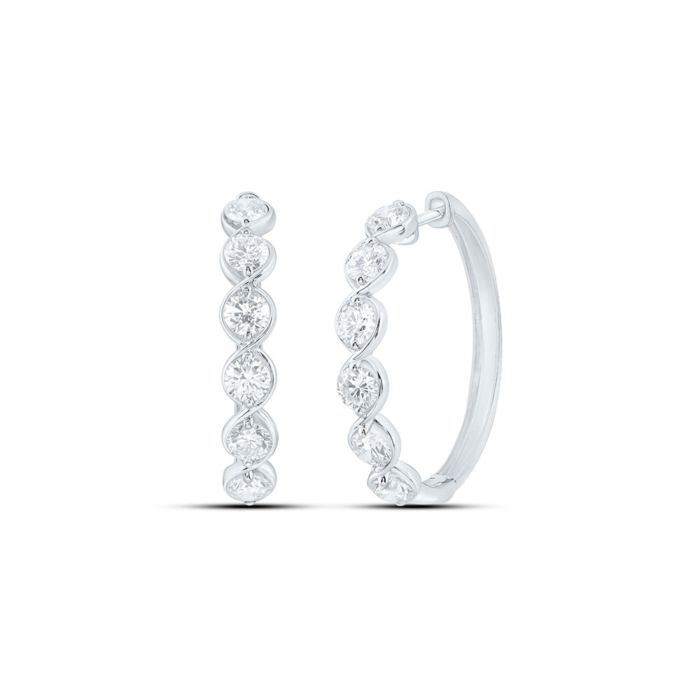 10K Yellow Or White Gold 2 Cttw Lab Grown Diamond Hoop Earring