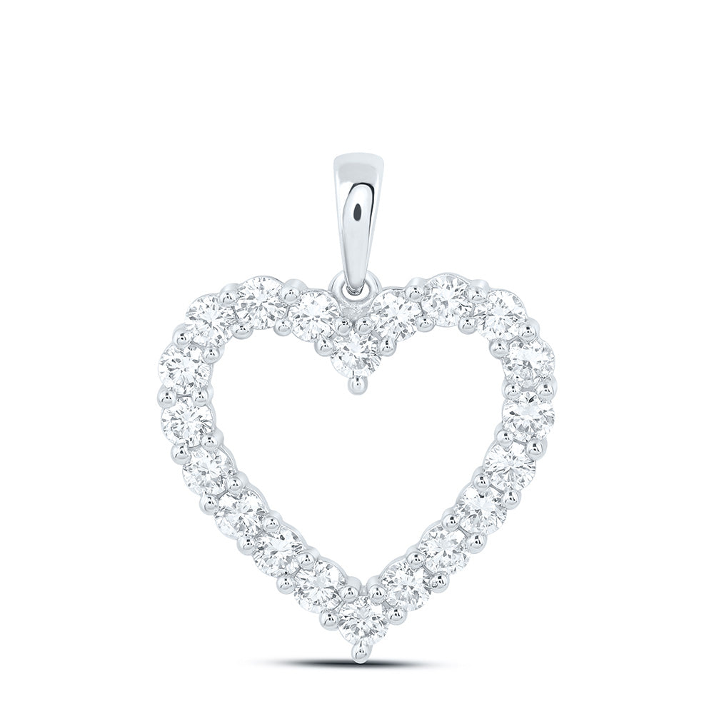 10K Yellow Or White Gold 1/2 Cttw Lab Grown Diamond Heart Charm Pendant
