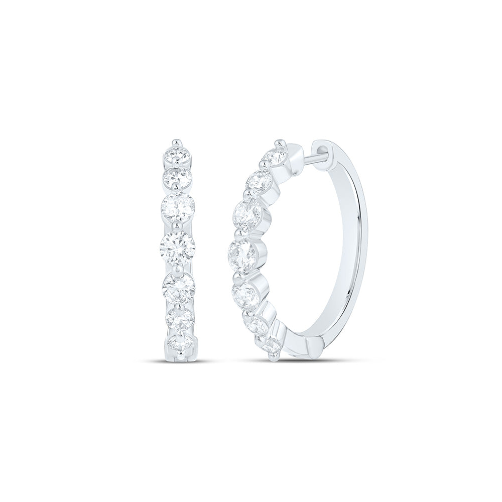 14K Yellow Or White Gold 1 1/2 Cttw Lab Grown Diamond Hoop Earring