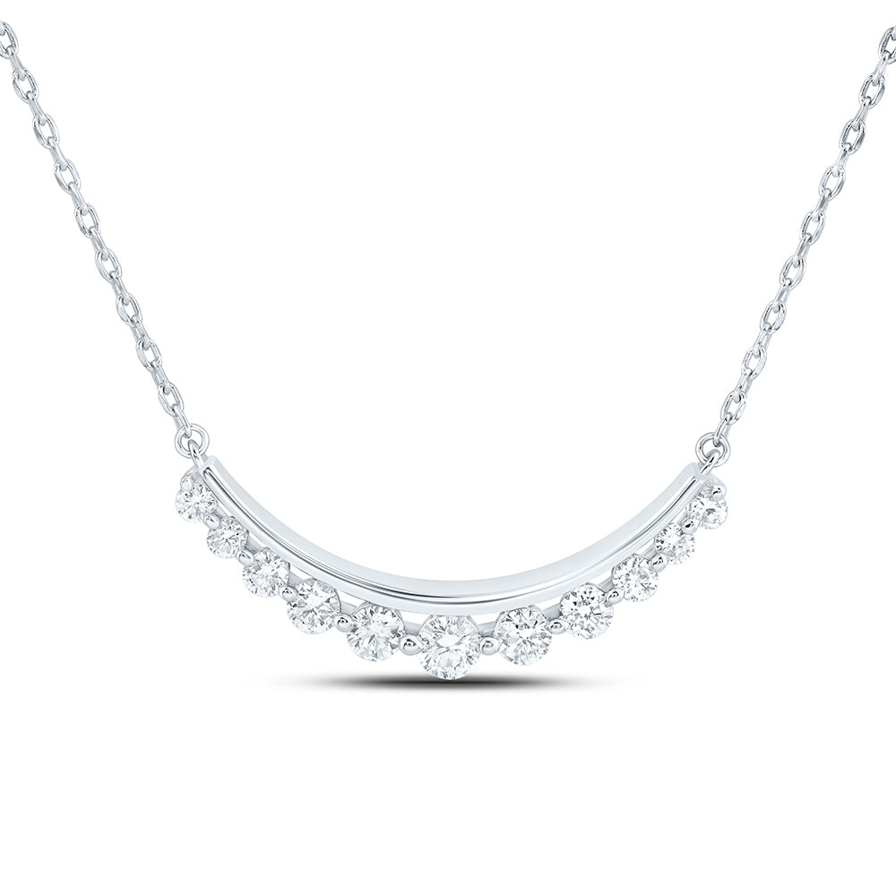 Sterling Silver 1/2 Cttw Lab Grown Diamond Chain Necklace (18 Inch)
