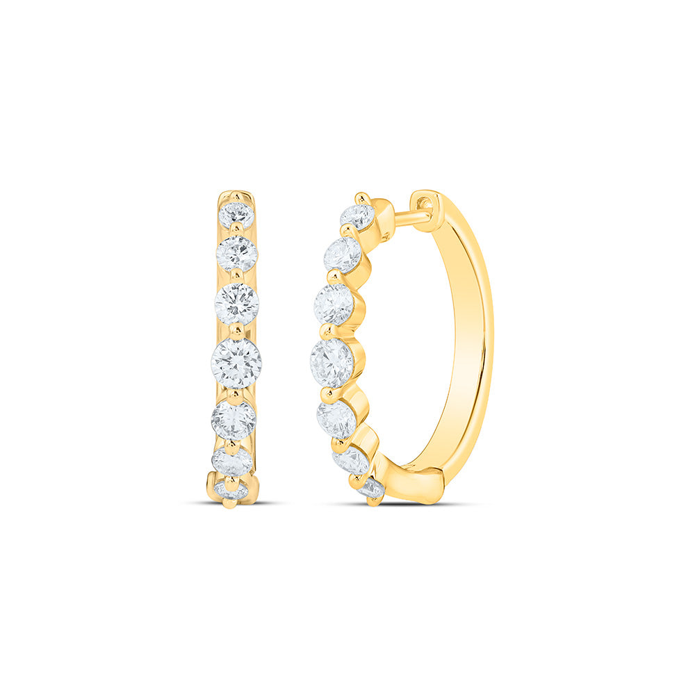 Sterling Silver 1 Cttw Lab Grown Diamond Hoop Earring