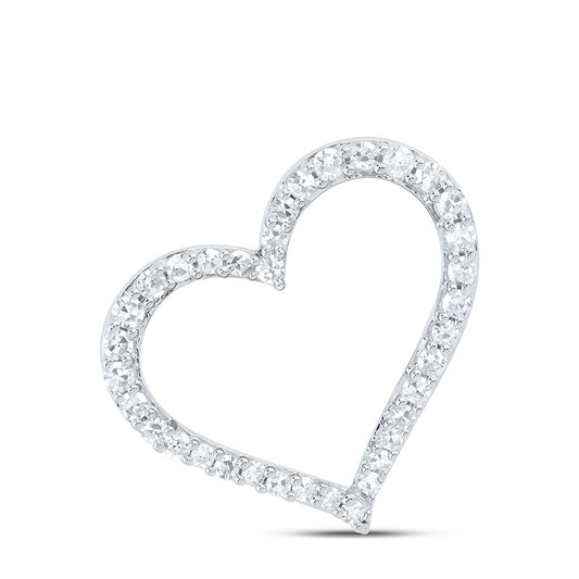 Sterling Silver 1/4 Cttw Lab Grown Diamond Heart Charm Pendant