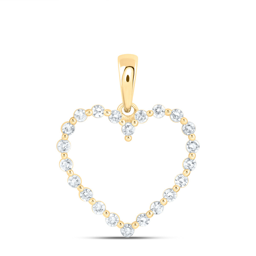10K Yellow Or White Gold 1/4 Cttw Lab Grown Diamond Heart Charm Pendant