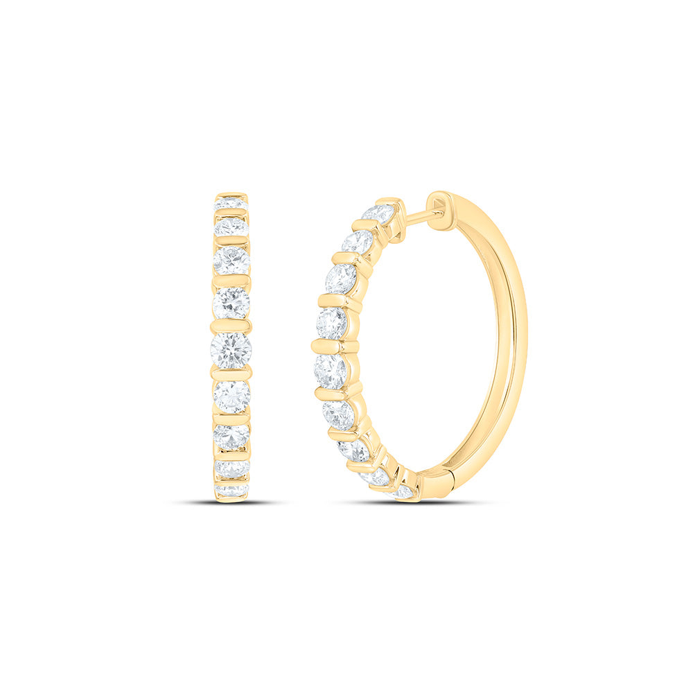 14K Yellow Or White Gold 2 Cttw Lab Grown Diamond Hoop Earring