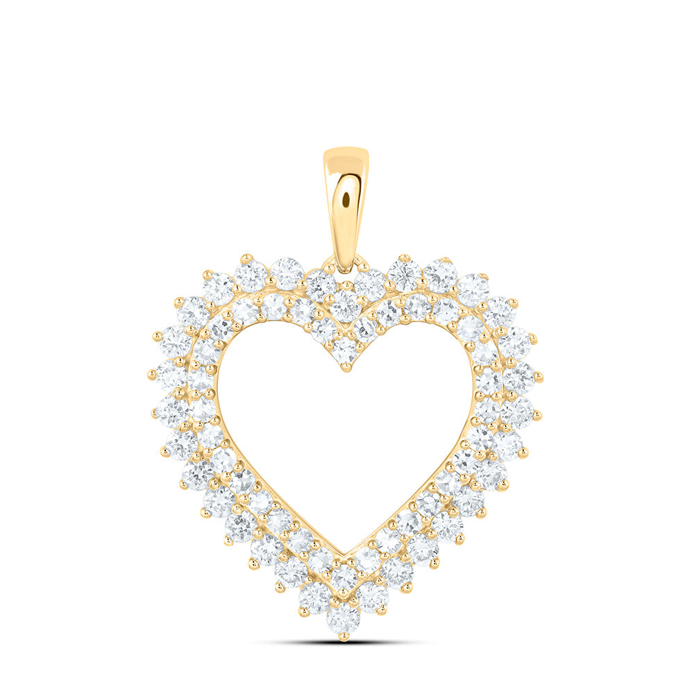 10K Yellow Or White Gold 1 Cttw Lab Grown Diamond Heart Charm Pendant
