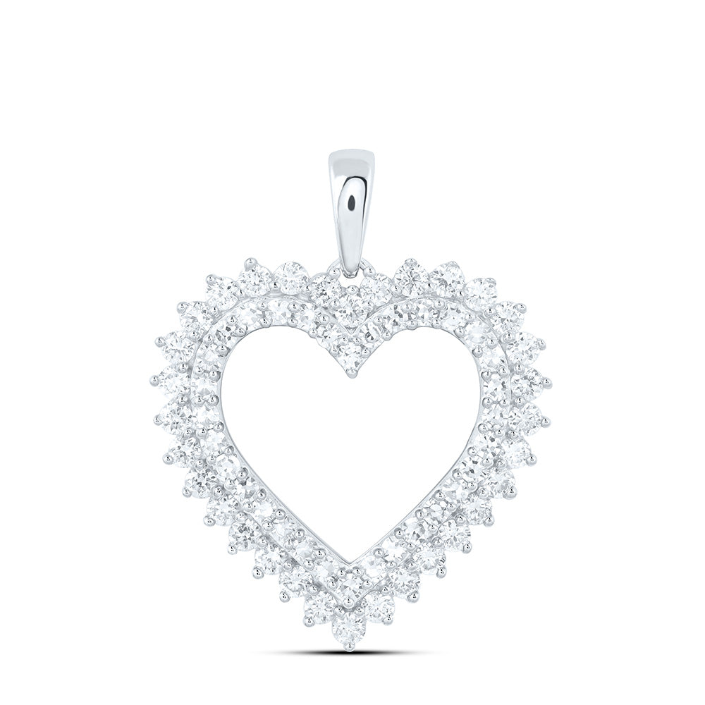 10K Yellow Or White Gold 1 Cttw Lab Grown Diamond Heart Charm Pendant
