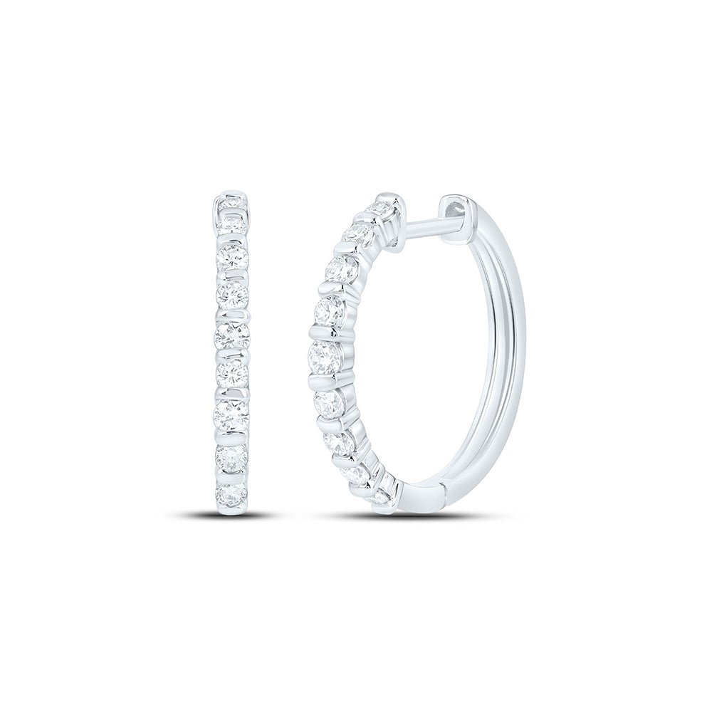 Sterling Silver 1/2 Cttw Lab Grown Diamond Hoop Earring