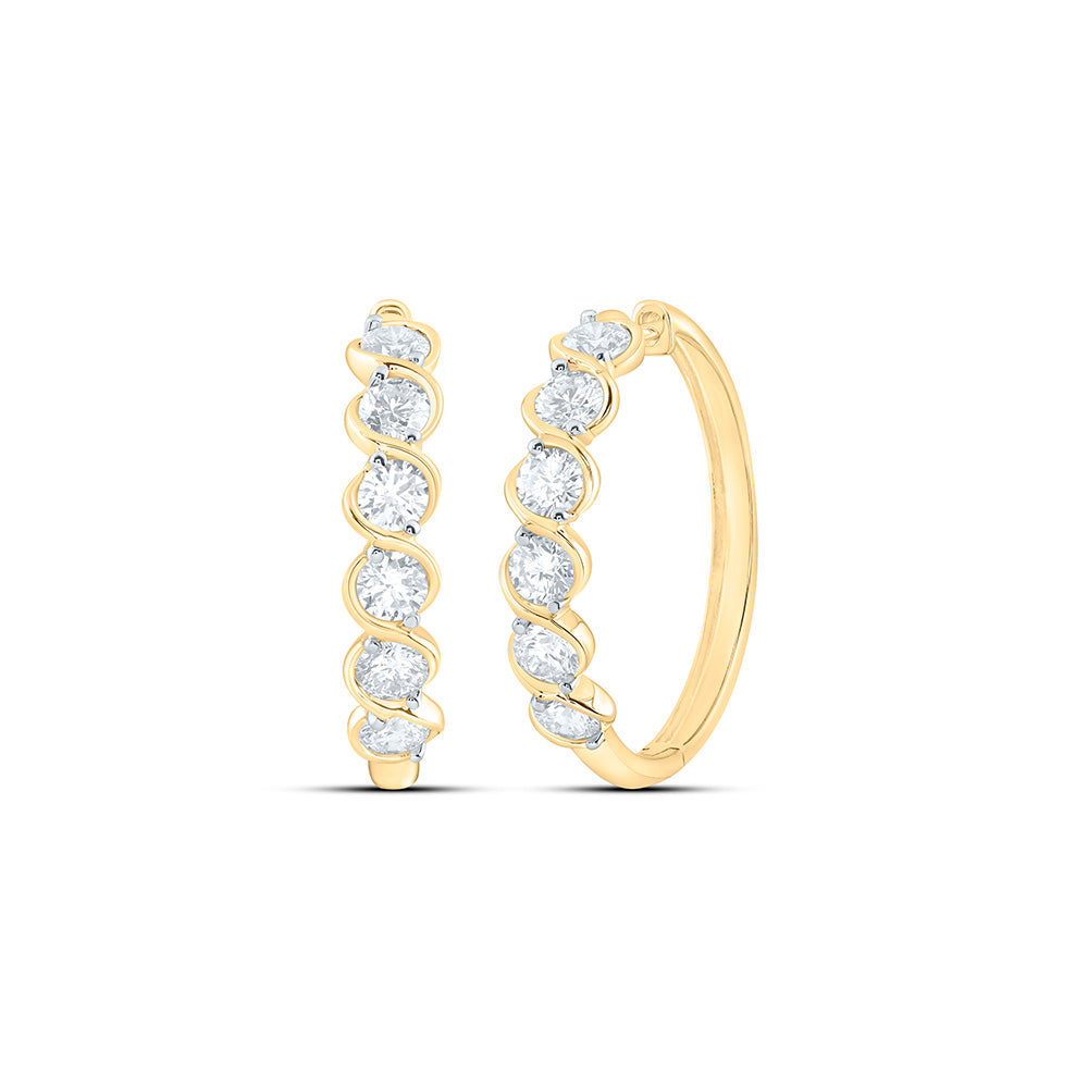 10K Yellow Or White Gold 2 Cttw Lab Grown Diamond Fashion Hoop Earring