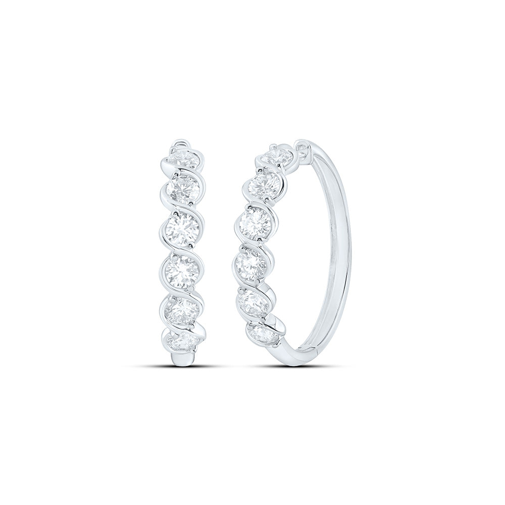 10K Yellow Or White Gold 2 Cttw Lab Grown Diamond Fashion Hoop Earring