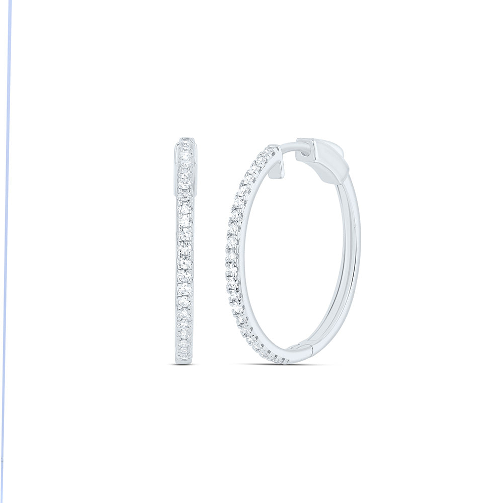 Sterling Silver 1/2 Cttw Lab Grown Diamond Hoop Earring
