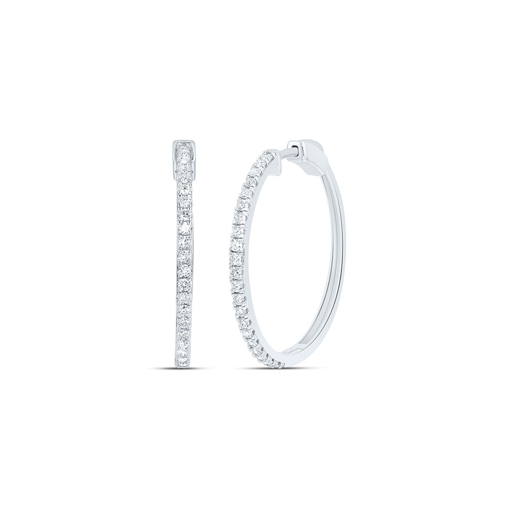 Sterling Silver 1 Cttw Lab Grown Diamond Hoop Earring