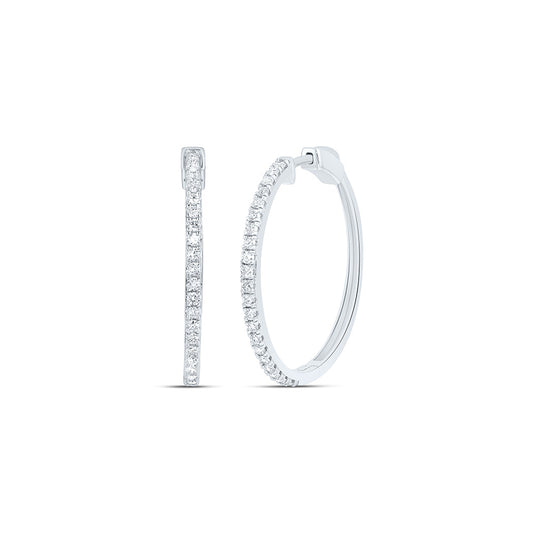 Sterling Silver 1 Cttw Lab Grown Diamond Hoop Earring