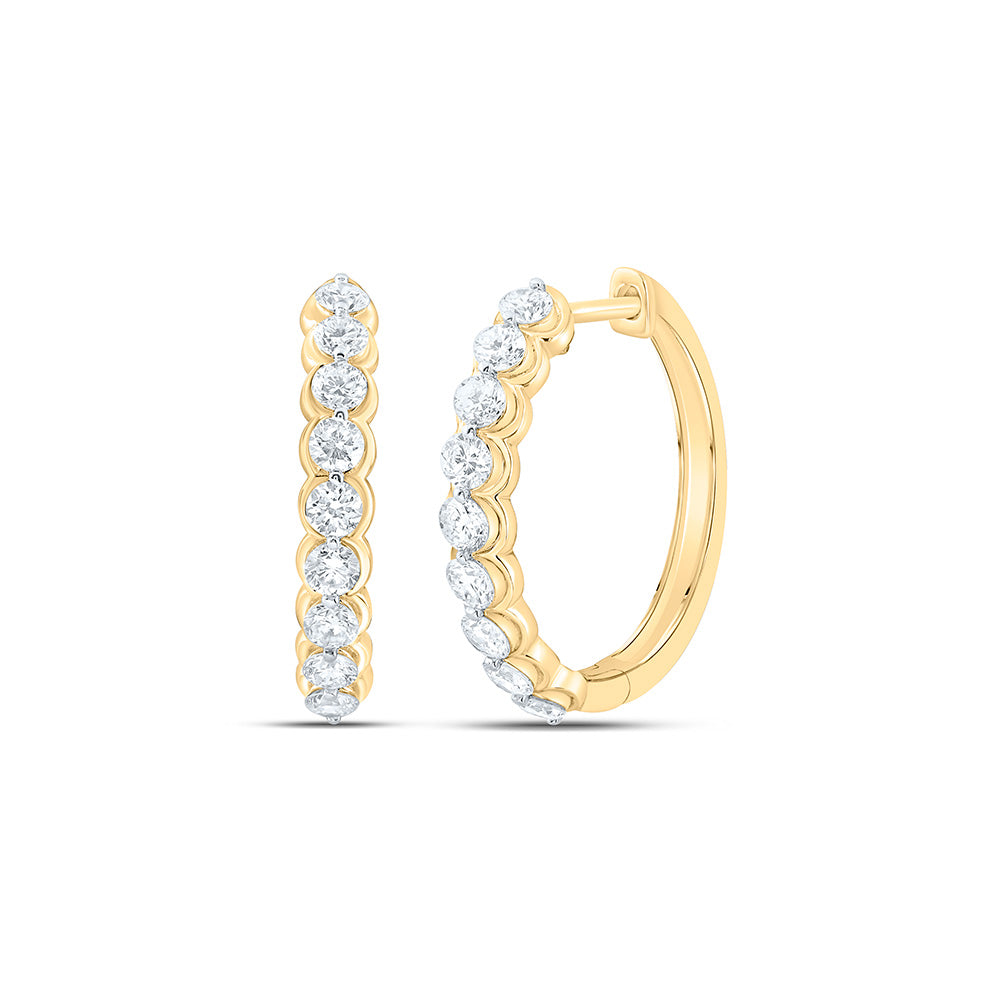 10K Yellow Or White Gold 1/2 Cttw Lab Grown Diamond Fashion Hoop Earring