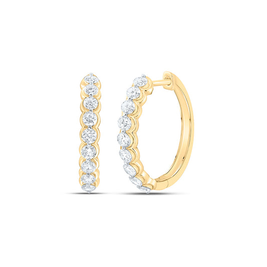 10K Yellow Or White Gold 1/2 Cttw Lab Grown Diamond Fashion Hoop Earring
