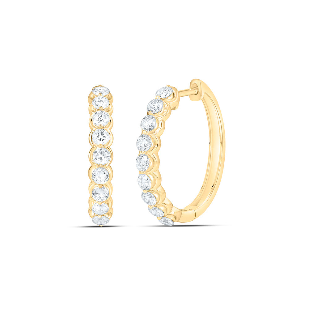 10K Yellow Or White Gold 1 Cttw Lab Grown Diamond Hoop Earring