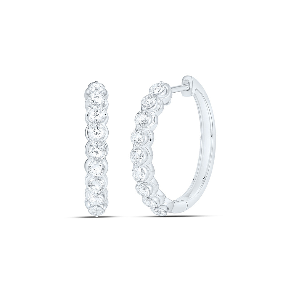 10K Yellow Or White Gold 1 Cttw Lab Grown Diamond Hoop Earring