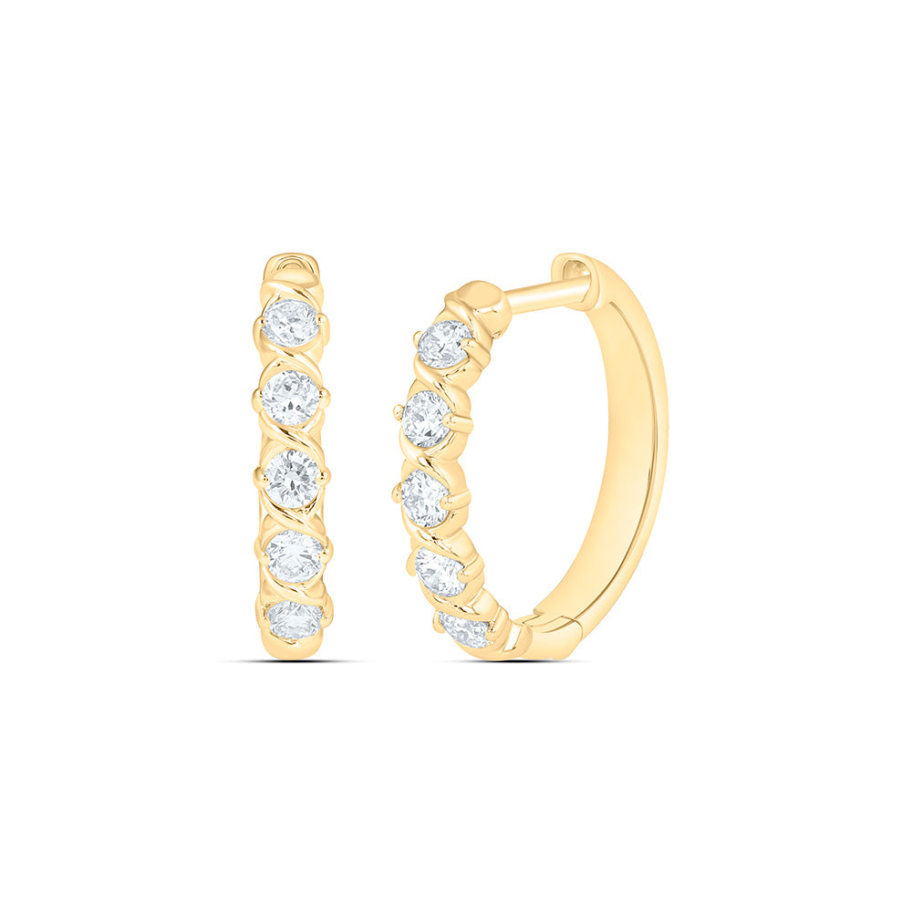 Sterling Silver 1/2 Cttw Lab Grown Diamond Hoop Earring