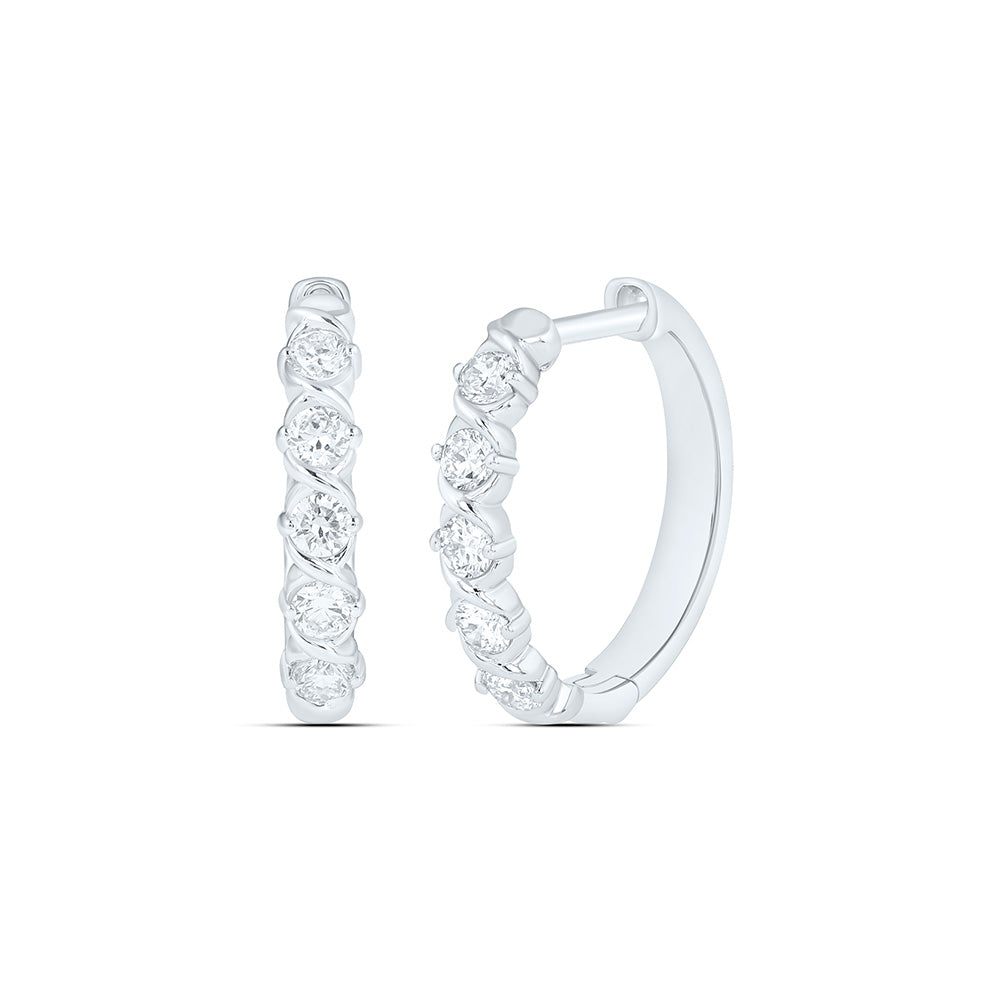 Sterling Silver 1/2 Cttw Lab Grown Diamond Hoop Earring
