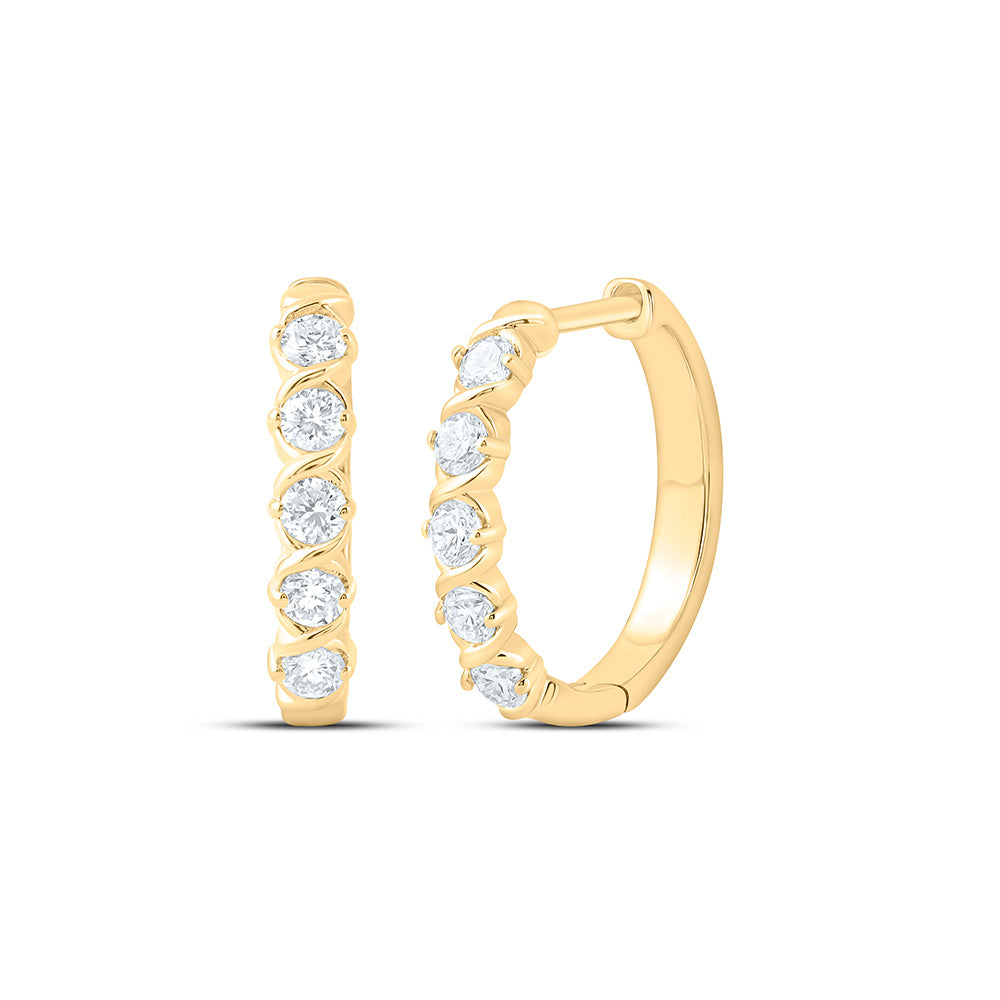 Sterling Silver 1 Cttw Lab Grown Diamond Hoop Earring