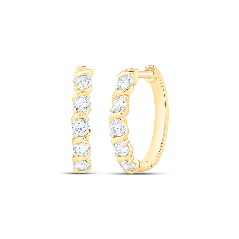 Sterling Silver 1/2 Cttw Lab Grown Diamond Hoop Earring